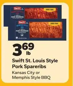 Save a Lot Swift St. Louis Style Pork Spareribs offer
