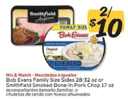Winn Dixie Bob Evans Family Size Sides or Smithfield Smoked Bone-In Pork Chop offer