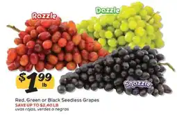 Winn Dixie Red, Green or Black Seedless Grapes offer