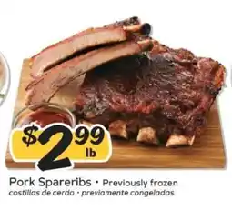 Winn Dixie Pork Spareribs offer