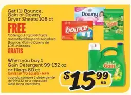 Winn Dixie Gain Detergent or Flings offer