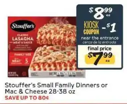 Winn Dixie Stouffer's Small Family Dinners or Mac & Cheese offer
