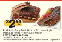 Winn Dixie Pork Loin Baby Back Ribs or St. Louis Style Pork Spareribs offer