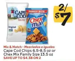 Winn Dixie Cape Cod Chips or Chex Mix Family Size offer