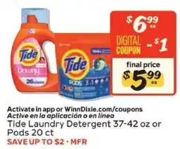 Winn Dixie Tide Laundry Detergent offer