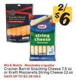 Winn Dixie Cracker Barrel Snacking Cheese or Kraft Mozzarella String Cheese offer