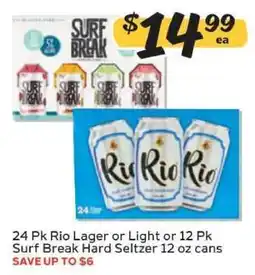Winn Dixie Rio Lager or Light / Surf Break Hard Seltzer offer