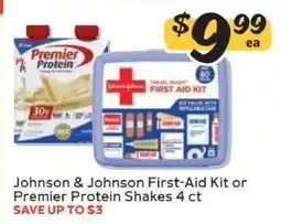 Winn Dixie Johnson & Johnson First-Aid Kit or Premier Protein Shakes 4 ct offer