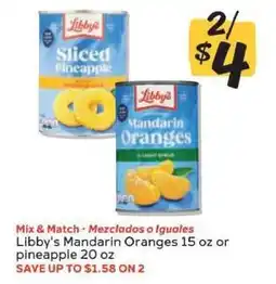 Winn Dixie Libby's Mandarin Oranges or Pineapple offer