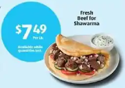 Aldi Fresh Beef for Shawarma offer