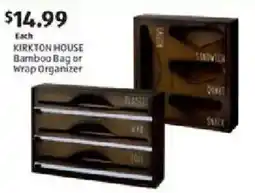 Aldi Kirkton House Bamboo Bag or Wrap Organizer offer