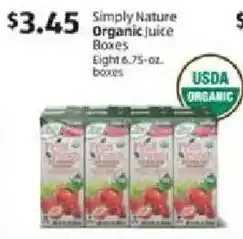 Aldi Simply Nature Organic Juice Boxes offer