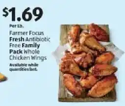 Aldi Farmer Focus Fresh Antibiotic Free Family Pack Whole Chicken Wings offer