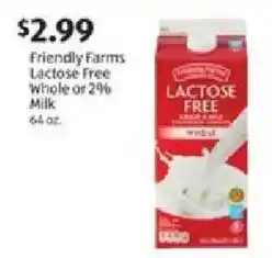 Aldi Friendly Farms lactose free milk offer