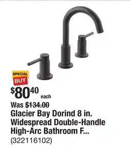 The Home Depot Glacier Bay Dorind 8 in. Widespread Double-Handle High-Arc Bathroom Faucet in Matte Black offer