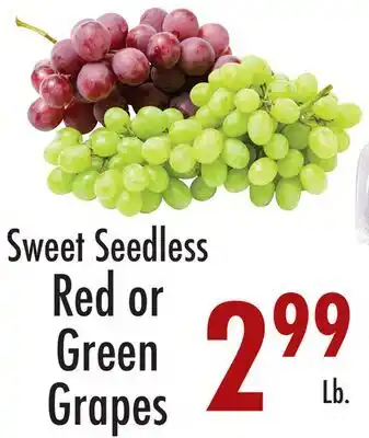Garden Fresh Market Sweet Seedless Red or Green Grapes offer