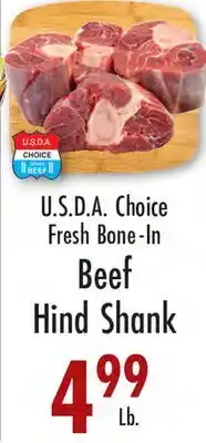 Garden Fresh Market U.S.D.A. Choice Fresh Bone-In Beef Hind Shank offer