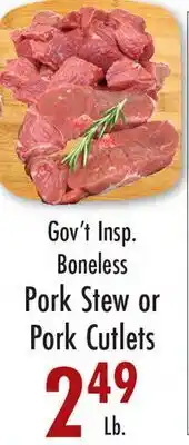 Garden Fresh Market Gov't Insp. Boneless Pork Stew or Pork Cutlets offer