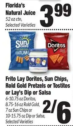 Sentry Frito Lay Doritos, Sun Chips, Rold Gold Pretzels or Tostitos or Lay's Dip or Salsa offer