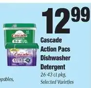 Sentry Cascade Action Pacs Dishwasher Detergent offer