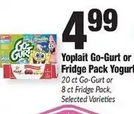 Sentry Yoplait Go-Gurt or Fridge Pack Yogurt offer