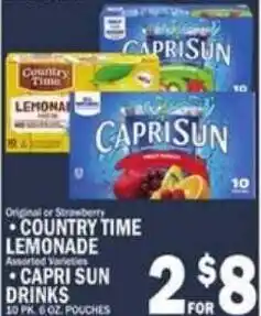 C Town Country Time Lemonade and Capri Sun Drinks offer
