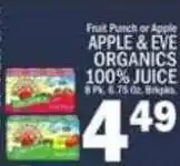 C Town Apple & Eve Organics 100% Juice offer