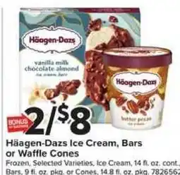Giant Food Häagen-Dazs Ice Cream, Bars or Waffle Cones offer