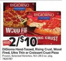 Giant Food DiGiorno hand-tossed, rising crust, wood fired, ultra thin or croissant crust pizza offer