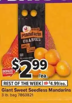 Giant Food Giant Sweet Seedless Mandarins offer