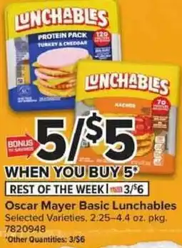 Giant Food Oscar Mayer Basic Lunchables offer