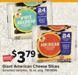 Giant Food Giant American Cheese Slices offer