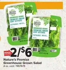 Giant Food Nature's Promise Greenhouse Grown Salad offer