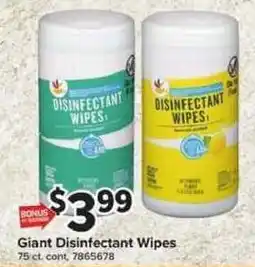 Giant Food Giant Disinfectant Wipes offer