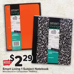 Giant Food Smart Living 1 Subject Notebook offer