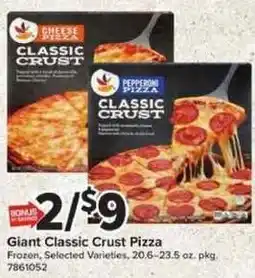 Giant Food Giant Classic Crust Pizza offer