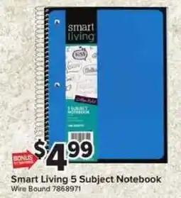 Giant Food Smart Living 5 Subject Notebook offer