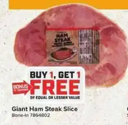 Giant Food Giant Ham Steak Slice offer