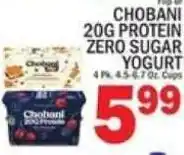 C Town Chobani 20g Protein Zero Sugar Yogurt offer