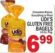 C Town Udi's Gluten Free Bagels offer