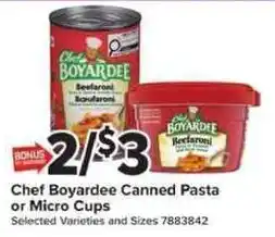Giant Food Chef Boyardee Canned Pasta or Micro Cups offer