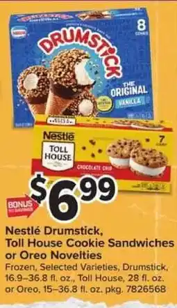 Giant Food Nestlé Drumstick, Toll House Cookie Sandwiches or Oreo Novelties offer