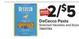 Giant Food DeCecco Pasta offer