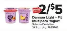 Giant Food Dannon Light + Fit Multipack Yogurt offer