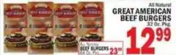 C Town Great American Beef Burgers offer