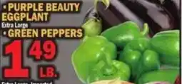 C Town Purple Beauty Eggplant and Green Peppers offer