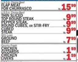 C Town U.S.D.A. Choice Beef Flap Meat For Churrasco offer