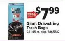 Giant Food Large Outdoor Giant Drawstring Trash Bags offer