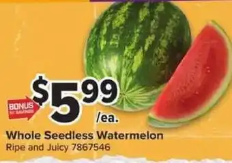 Giant Food Whole Seedless Watermelon offer
