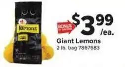 Giant Food Lemons Giant Lemons offer